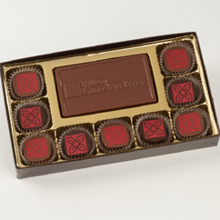 9 Pc Truffle Box with Logo Bar