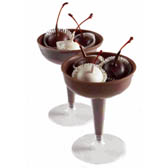 Individual Chocolate Champagne Glass filled with Cherries 